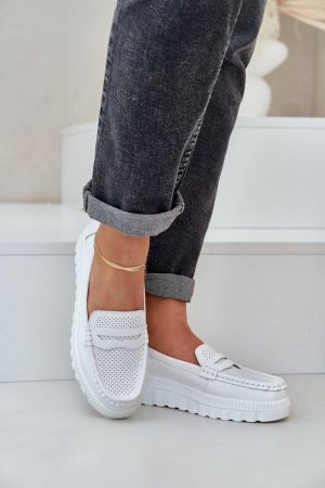 Mocasini dama alb Step in style - mocasini dama