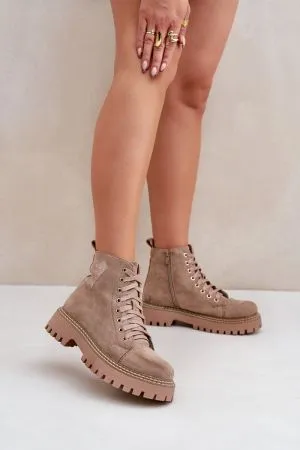 Botine dama bej Step in style - botine dama