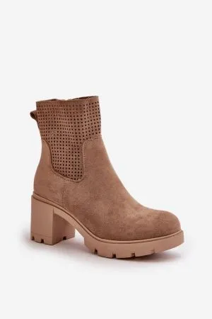 Botine dama bej Step in style - botine dama
