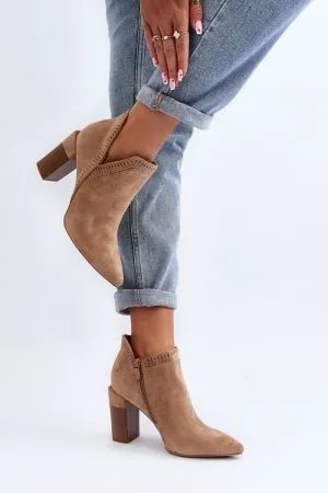 Botine dama bej Step in style - botine dama