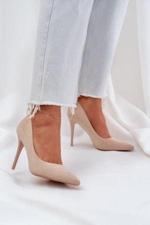 Pantofi cu toc bej Step in style - pantofi cu toc