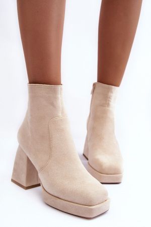 Botine dama bej Step in style - botine dama