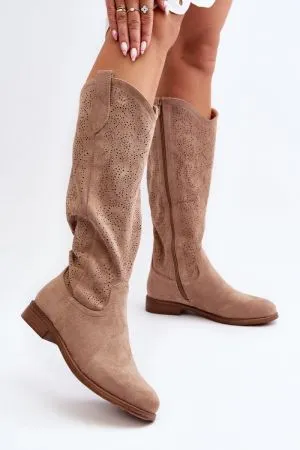 Cizme dama bej Step in style - cizme dama