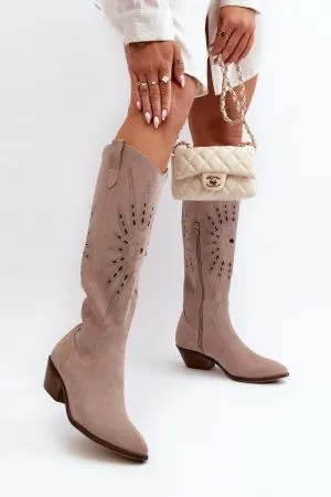 Cizme dama bej Step in style - cizme dama