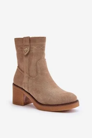 Botine dama bej Step in style - botine dama