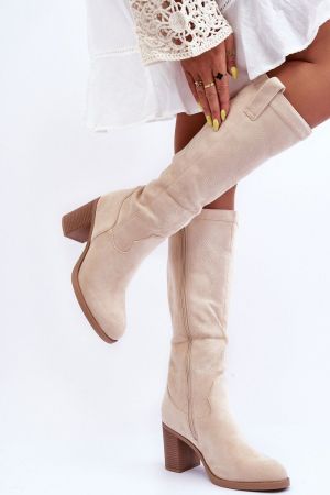 Cizme dama bej Step in style - cizme dama