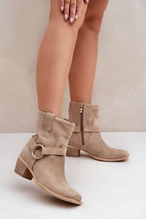Botine dama bej Step in style - botine dama