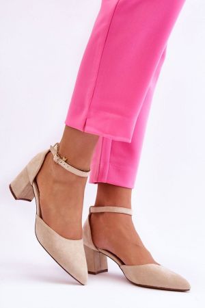 Pantofi cu toc bej Step in style - pantofi cu toc