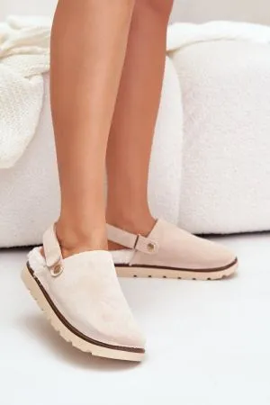 Papuci dama bej Step in style - papuci dama