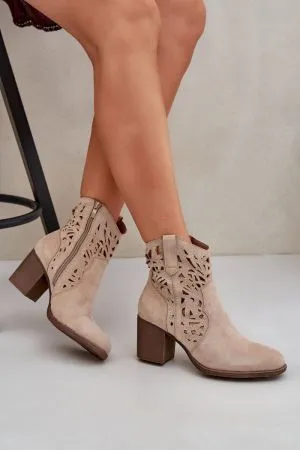 Botine dama bej Step in style - botine dama