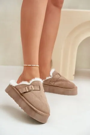 Papuci dama bej Step in style - papuci dama