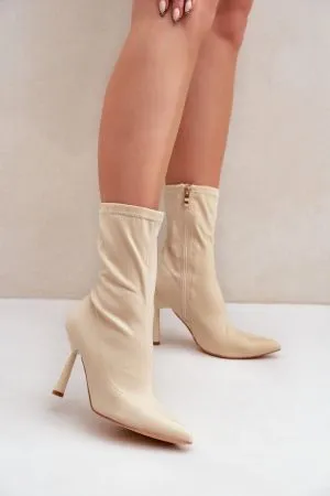 Botine dama bej Step in style - botine dama