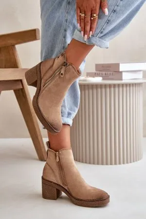 Botine dama bej Step in style - botine dama
