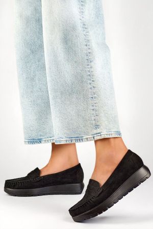 Mocasini dama negru PRIMO - mocasini dama