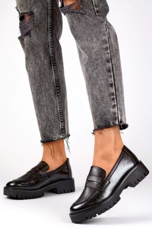 Mocasini dama negru PRIMO - mocasini dama