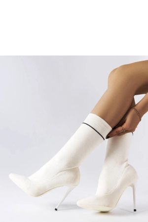 Botine dama alb Solea - botine dama
