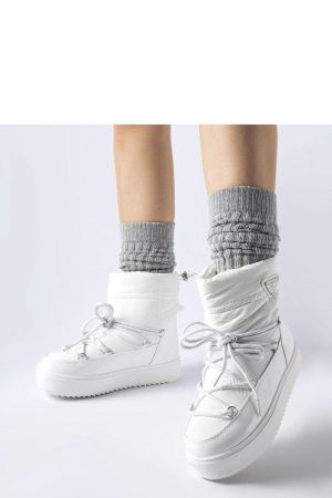 Botine dama alb Solea - botine dama