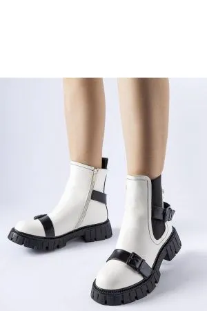 Botine dama alb Solea - botine dama
