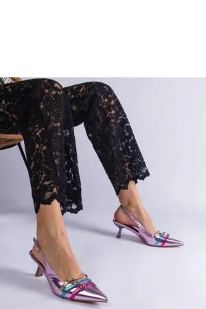 Pantofi cu toc violet Solea - pantofi cu toc