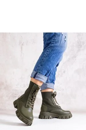 Botine dama verde Solea - botine dama
