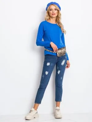 Bluza dama basic albastru - bluze