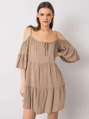 Rochie de zi casual bej - rochii de zi