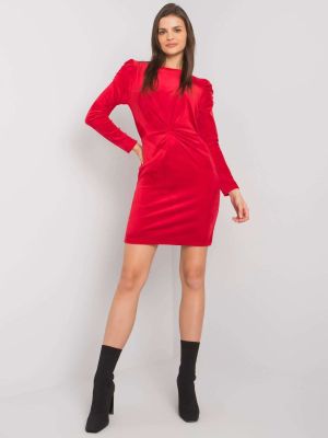 Rochie de zi bodycon din catifea rosu - rochii de zi