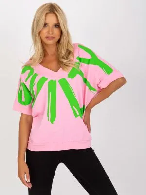 Bluza dama cu imprimeu roz - bluze