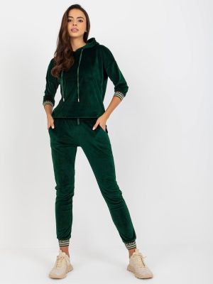Compleu dama din velur din catifea verde - treninguri, compleuri