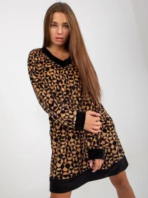 Tunica dama casual din catifea bej - tunici