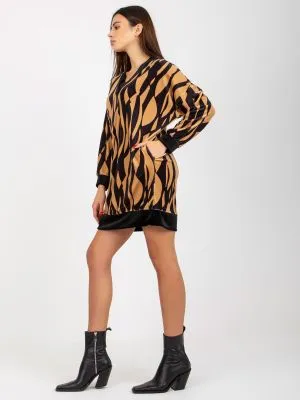 Tunica dama casual din catifea negru - tunici