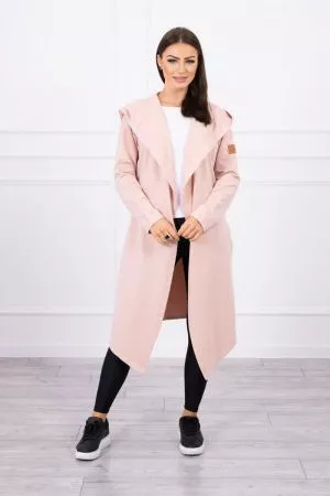 Cardigan dama cu gluga  roz - cardigane