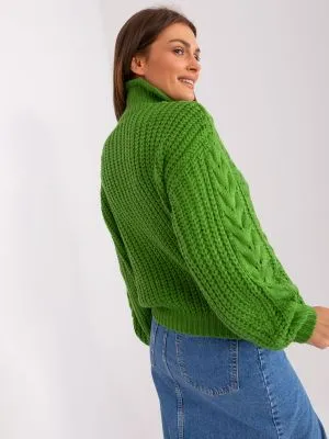 Pulover dama supradimensionata verde - pulovere