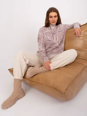 Pulover dama cu guler violet - pulovere