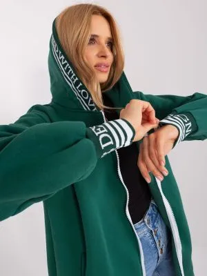 Hanorac dama cu gluga verde - hanorace