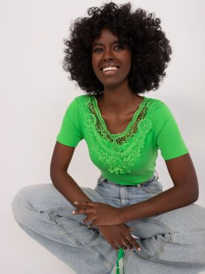 Bluza dama cu dantela verde - bluze
