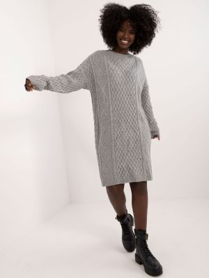 Rochie de zi tricotata gri - rochii de zi
