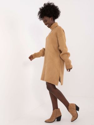 Rochie de zi tricotata bej - rochii de zi
