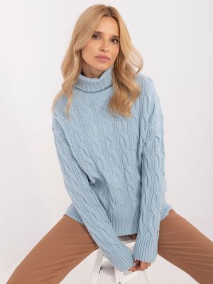 Pulover dama cu guler albastru - pulovere