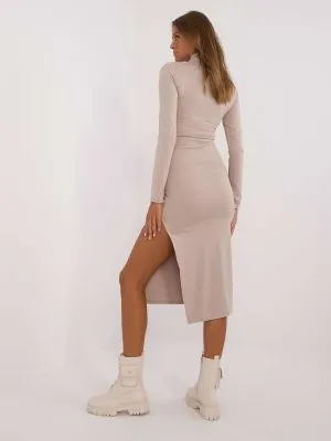 Rochie de zi bodycon bej - rochii de zi