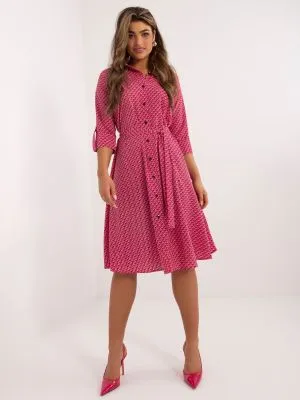 Rochie tip camasa roz - rochii de zi
