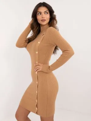Rochie de zi tricotata bej - rochii de zi