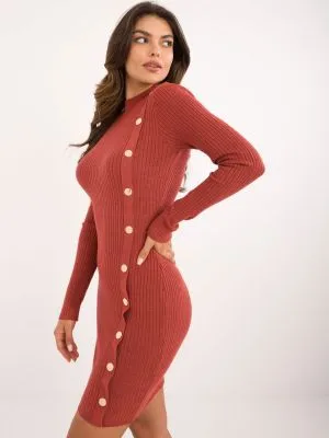 Rochie de zi tricotata portocaliu - rochii de zi