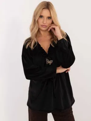 Bluza dama supradimensionata negru - bluze