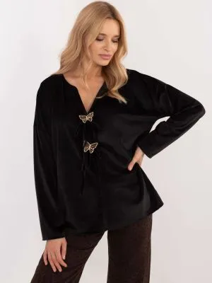 Bluza dama supradimensionata negru - bluze