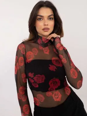 Bluza dama cu imprimeu negru - bluze