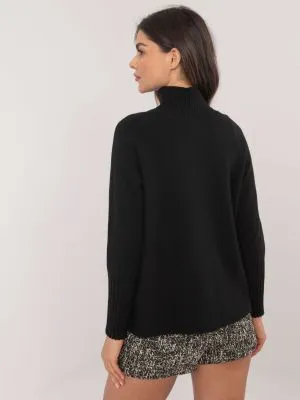 Pulover dama cu guler negru - pulovere