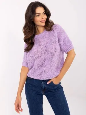 Pulover dama supradimensionata violet - pulovere