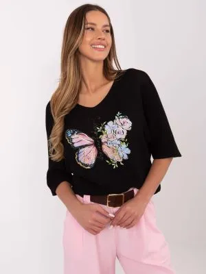 Pulover dama supradimensionata negru - pulovere