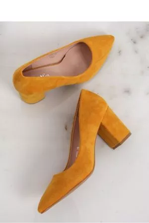 Pantofi cu toc galben Inello - pantofi cu toc